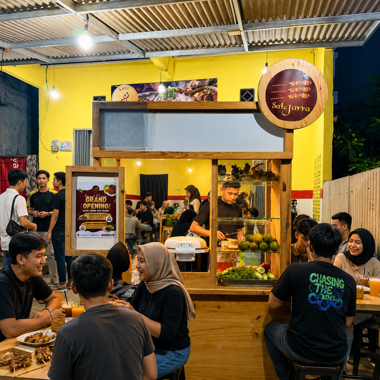 Suasana warung Sate Javva di Pondok Ranji, Bintaro